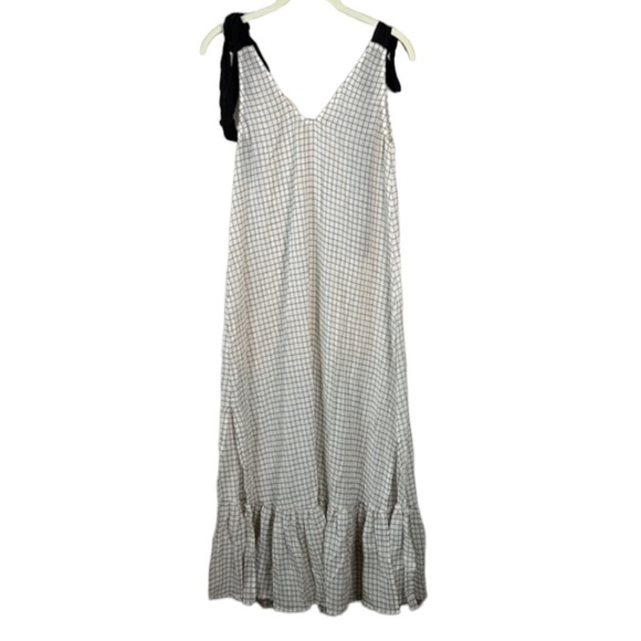 Eberjey Checkered Cream And Black Slit Swim Cover Up Swim Dress Size S - Picture 2 of 7